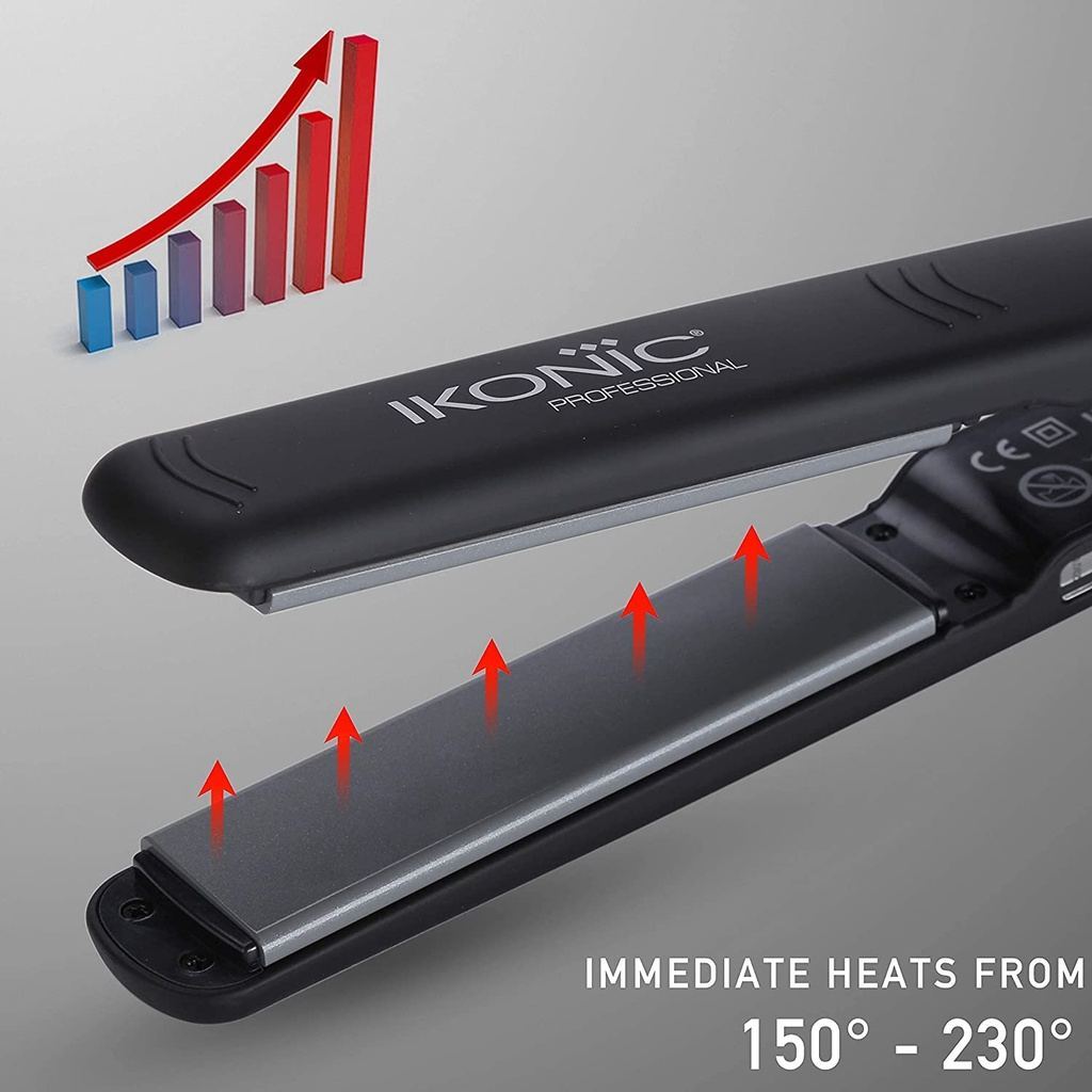 IKONIC Pro Straight Hair Straightener with ceramic-coated Nano Titanium Technology and Thumb Rests